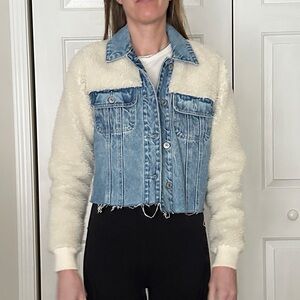 Abercrombie & Fitch Blue and White Denim Jacket
